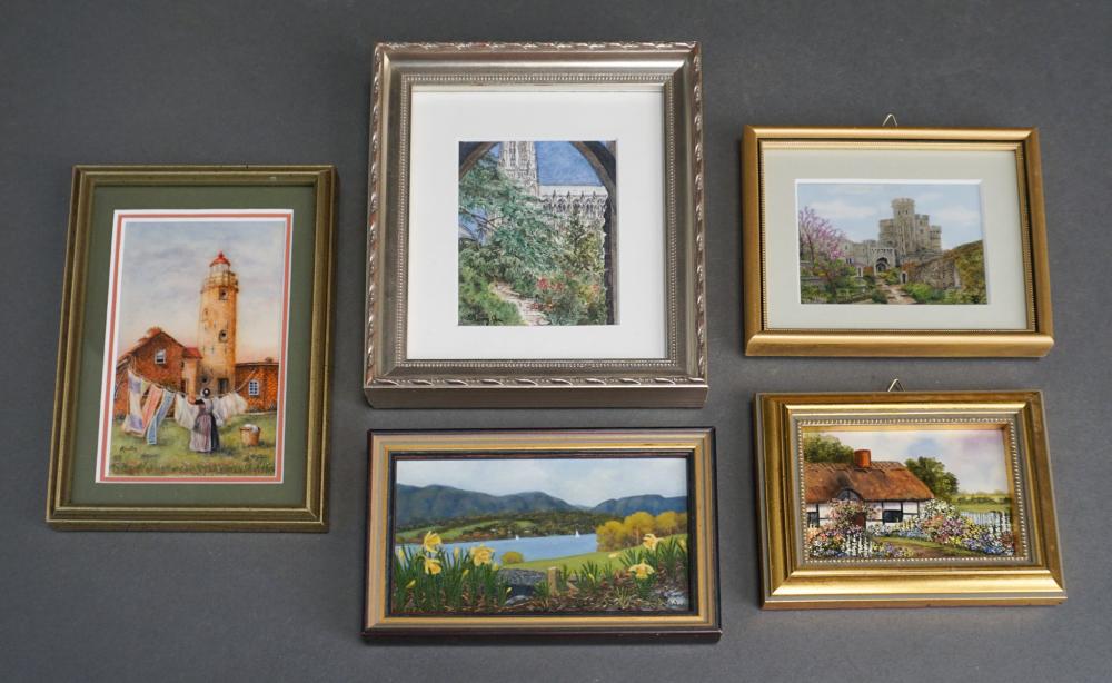 FIVE MINIATURE PAINTINGS,