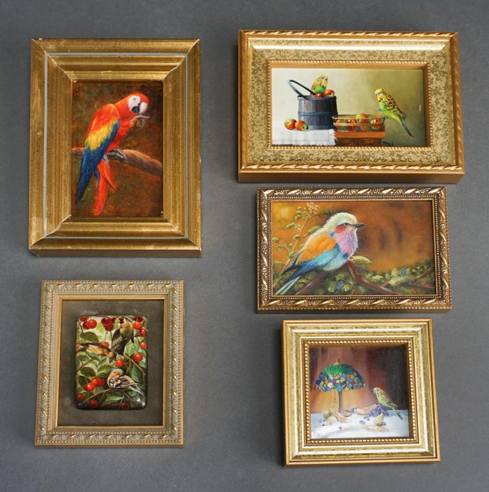 FIVE MINIATURE PAINTINGS OF