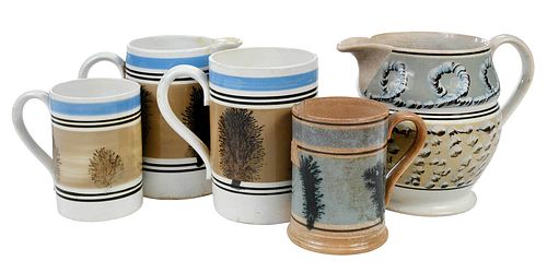 FIVE MOCHA WARE OBJECTSBritish,