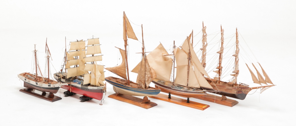 FIVE MODEL SHIPS. American, 20th