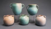 FIVE MODERN ART POTTERY TWO HA