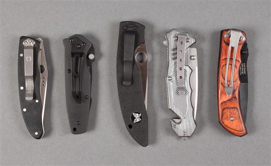 Five modern combat style folding
