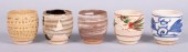 FIVE MODERN JAPANESE YUNOMI (T