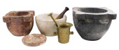 FIVE MORTARS AND TWO PESTLES,
