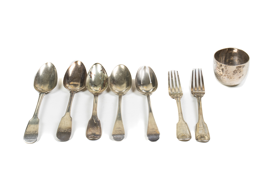 FIVE MOSTLY GEORGIAN STERLING