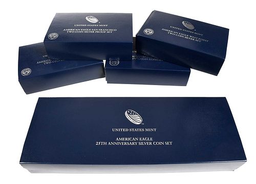 FIVE MULTI COIN AMERICAN SILVER