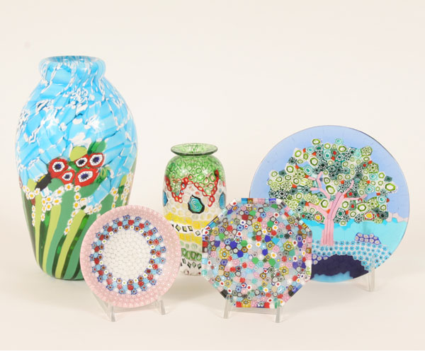 Five Murano art glass