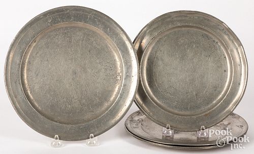 FIVE NATHANIEL AUSTIN PEWTER