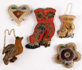FIVE NATIVE AMERICAN BEADED IT