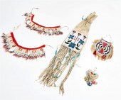 FIVE NATIVE AMERICAN BEADED RA