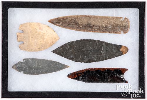 FIVE NATIVE AMERICAN INDIAN STONE