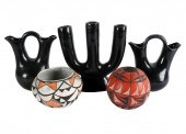 FIVE NATIVE AMERICAN POTTERY V