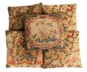 FIVE NEEDLEPOINT EMBROIDERED P