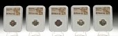 FIVE NGC SLABBED ANCIENT ROMAN