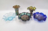 FIVE NORTHWOOD CARNIVAL GLASS