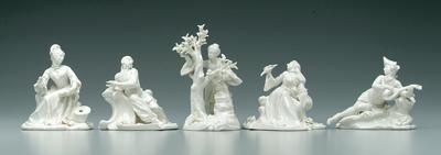 Five Nymphenberg figures: all