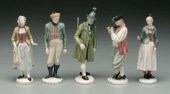 Five Nymphenberg figurines: pe