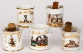 FIVE OCCUPATIONAL SHAVING MUGS