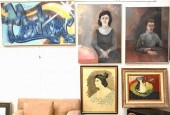 FIVE OIL ON CANVAS PAINTINGSFi