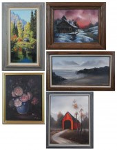 FIVE OIL PAINTINGS: ROBERT WAL
