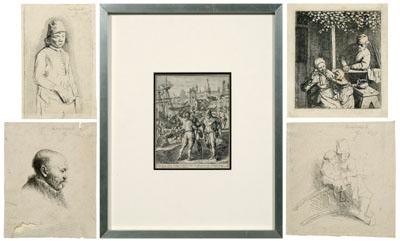 Five Old Master engravings, (1)