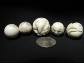 Five Oriental carved ivory fig