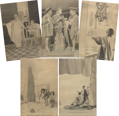 Five Original Book Illustrations of