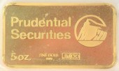 FIVE OUNCE GOLD BAR, PRUDENTIA