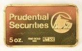 FIVE OUNCE GOLD BAR, PRUDENTIA