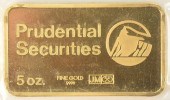 FIVE OUNCE GOLD BAR, PRUDENTIA