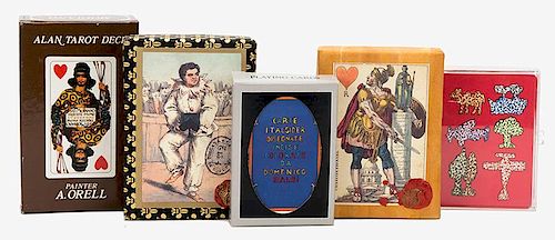 FIVE PACKS OF PLAYING CARDS.Five