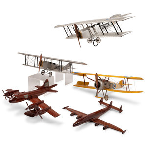 Five Painted Metal Airplane