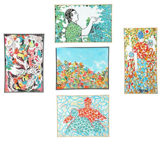FIVE PAINTINGS BY JAMES YOKO