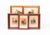 FIVE PAINTINGS OF MATADORS. Mi