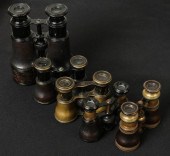 FIVE PAIR OF ANTIQUE FIELD GLA