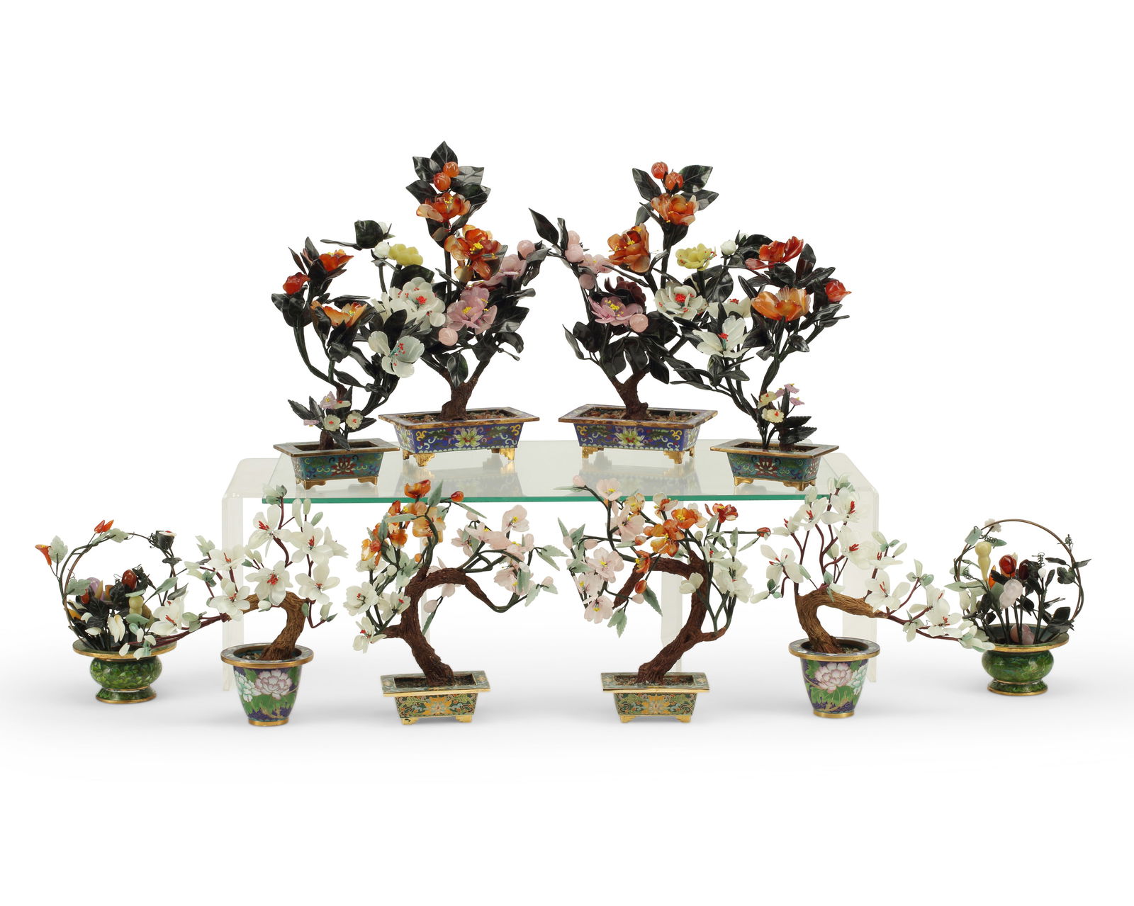 FIVE PAIRS OF CHINESE CARVED