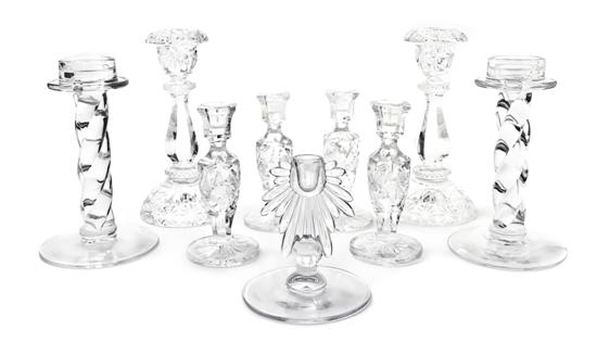 *Five Pairs of Cut and Molded Glass