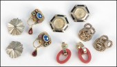 FIVE PAIRS OF SIGNED EARCLIPS.