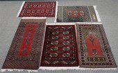 FIVE PAKISTAN BOKHARA RUGS, LA