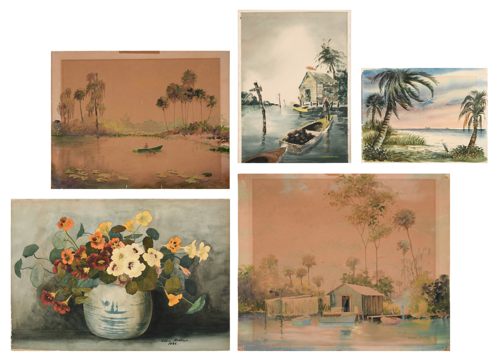 FIVE PC. FLORIDA PAINTING LOT: 1)