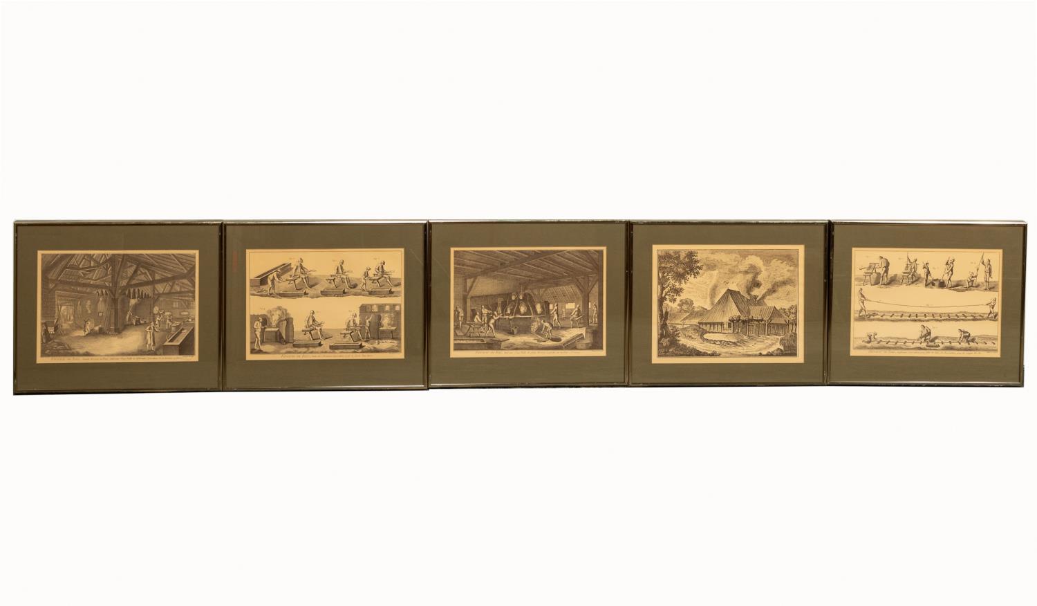 FIVE PCS, FRENCH ENGRAVINGS