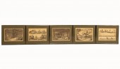 FIVE PCS, FRENCH ENGRAVINGS FR
