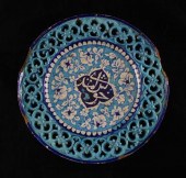 Five Persian frit ware pottery