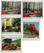 FIVE PERSIAN TABRIZ LANDSCAPE