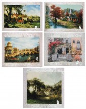 FIVE PERSIAN TABRIZ TABLEAU (P