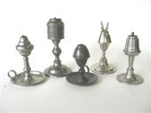 Five pewter lamps    putman, f