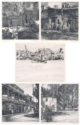 Five Philip Kappel etchings