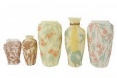 FIVE PHOENIX GLASS VASESFive P