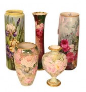 FIVE PIECE BELLEEK HAND PAINTE