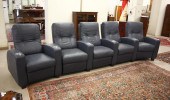 FIVE-PIECE BLUE LEATHER HOME T